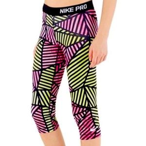 Nike Pro Pink and Yellow Leggings